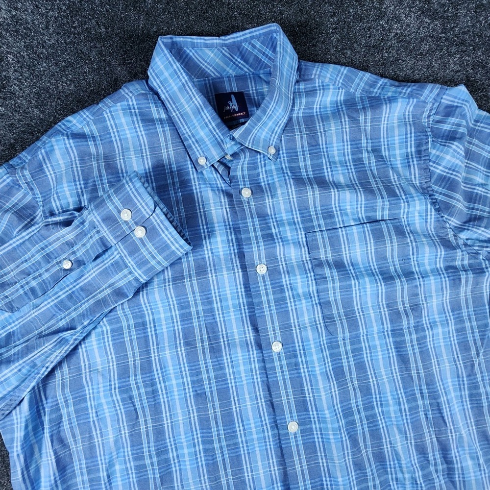 Johnnie-O‎ Conover PREP-FORMANCE Plaid Button Down Shirt Men XL Blue  JMWL7160